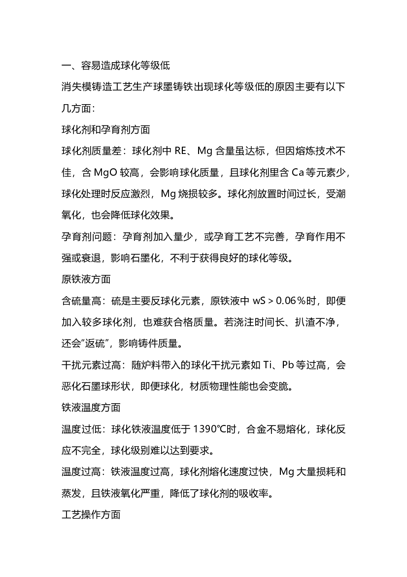 消失模铸造工艺生产球墨铸铁常见缺陷.docx 第1页
