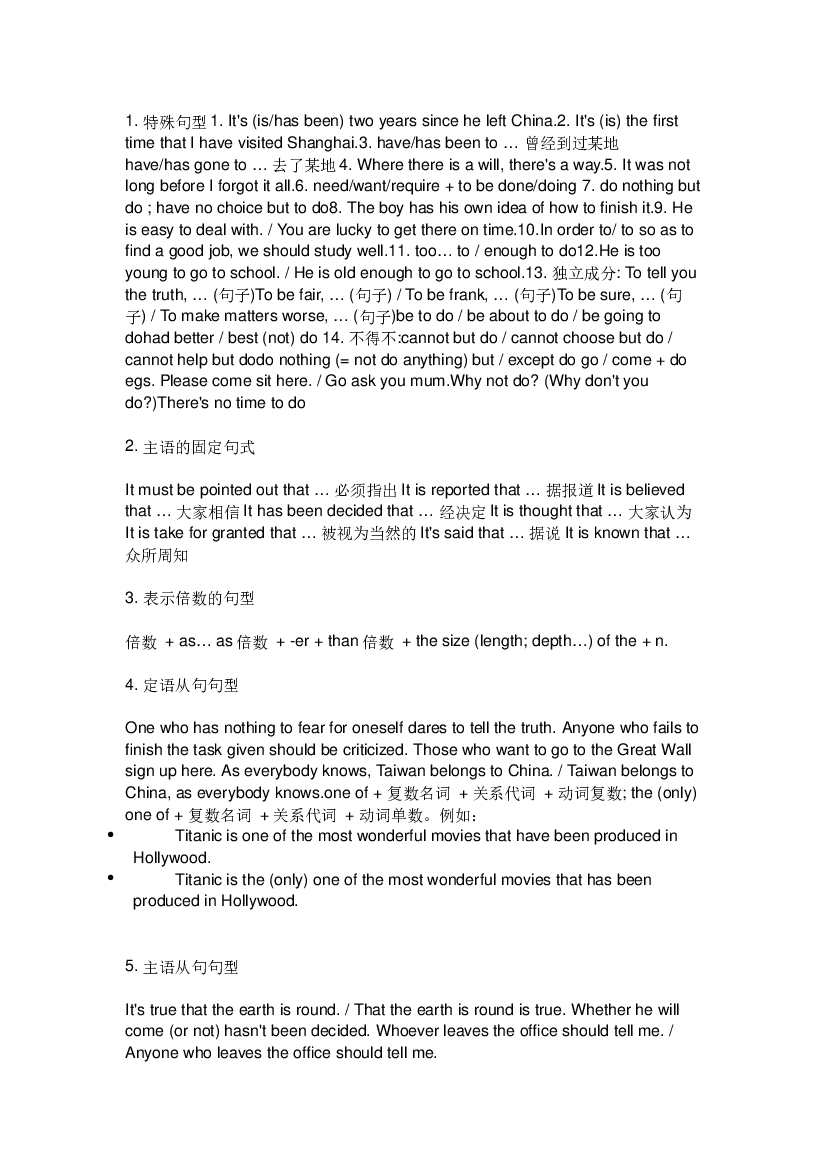 高考英语写作精选及特殊句型.docx 第1页