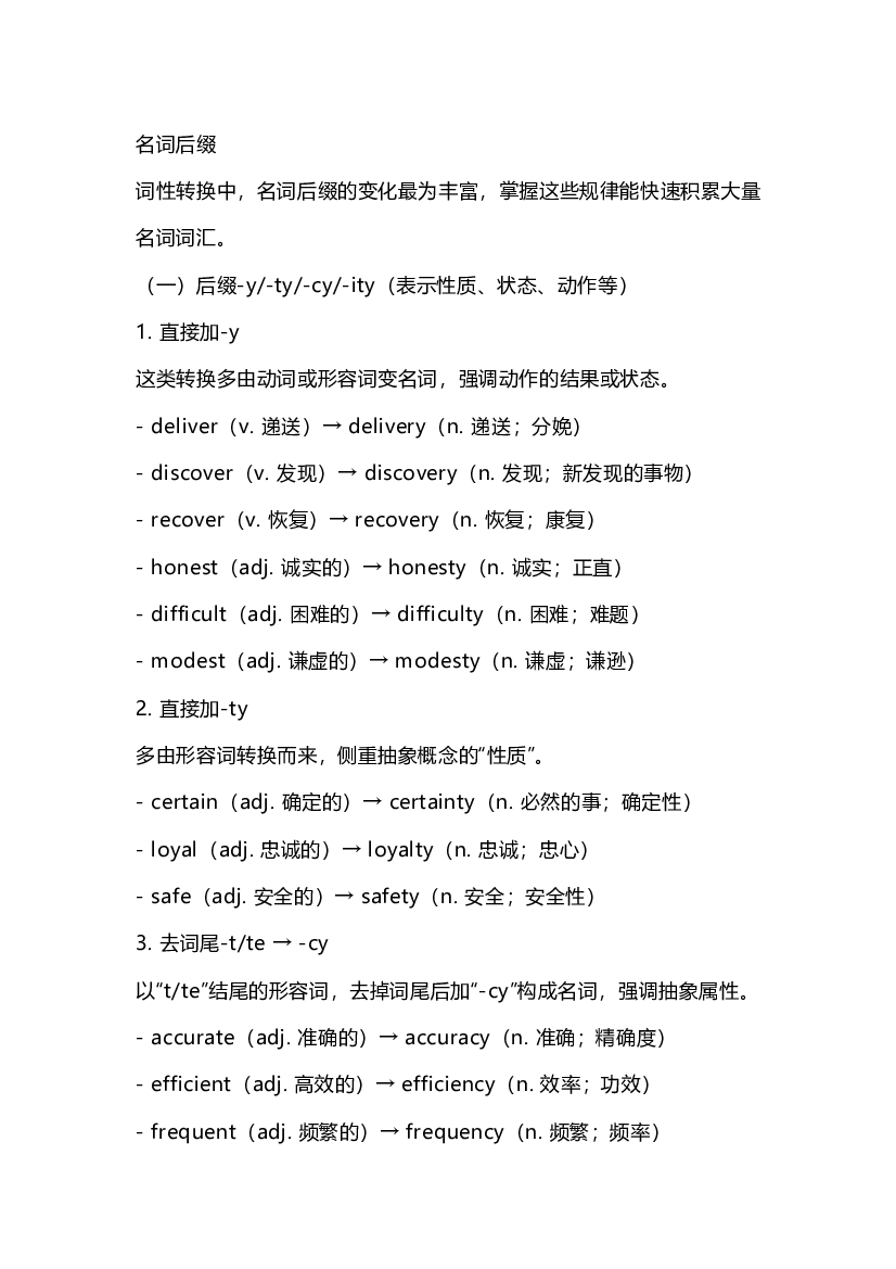 高中英语高频词性转换清单（背诵版）.docx 第1页