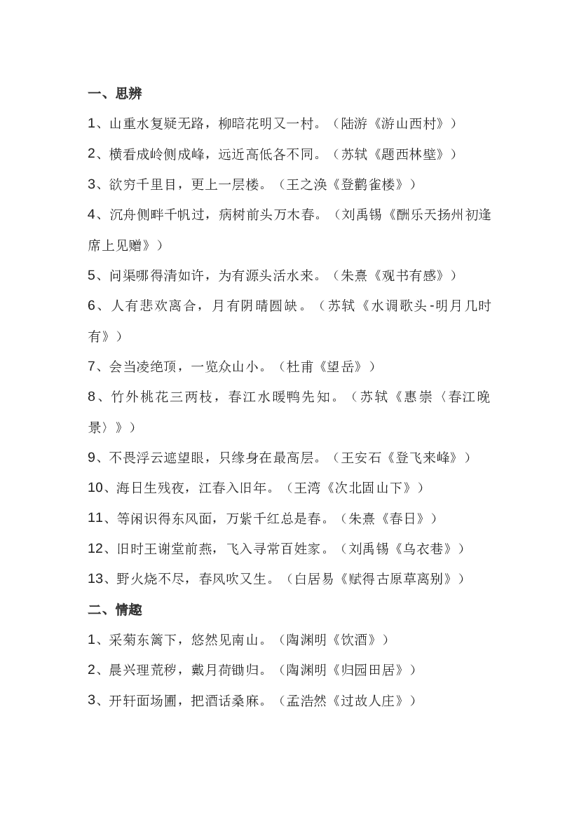 高中语文逢考必出的112句古诗文.docx 第1页