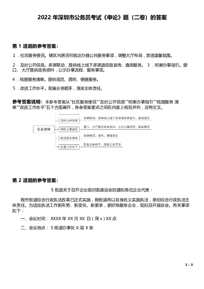 2022年深圳市公务员考试《申论》题（二卷）的答案.docx 第1页